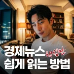 경제뉴스를 읽고 경제흐름을 이해하려고하는 남자